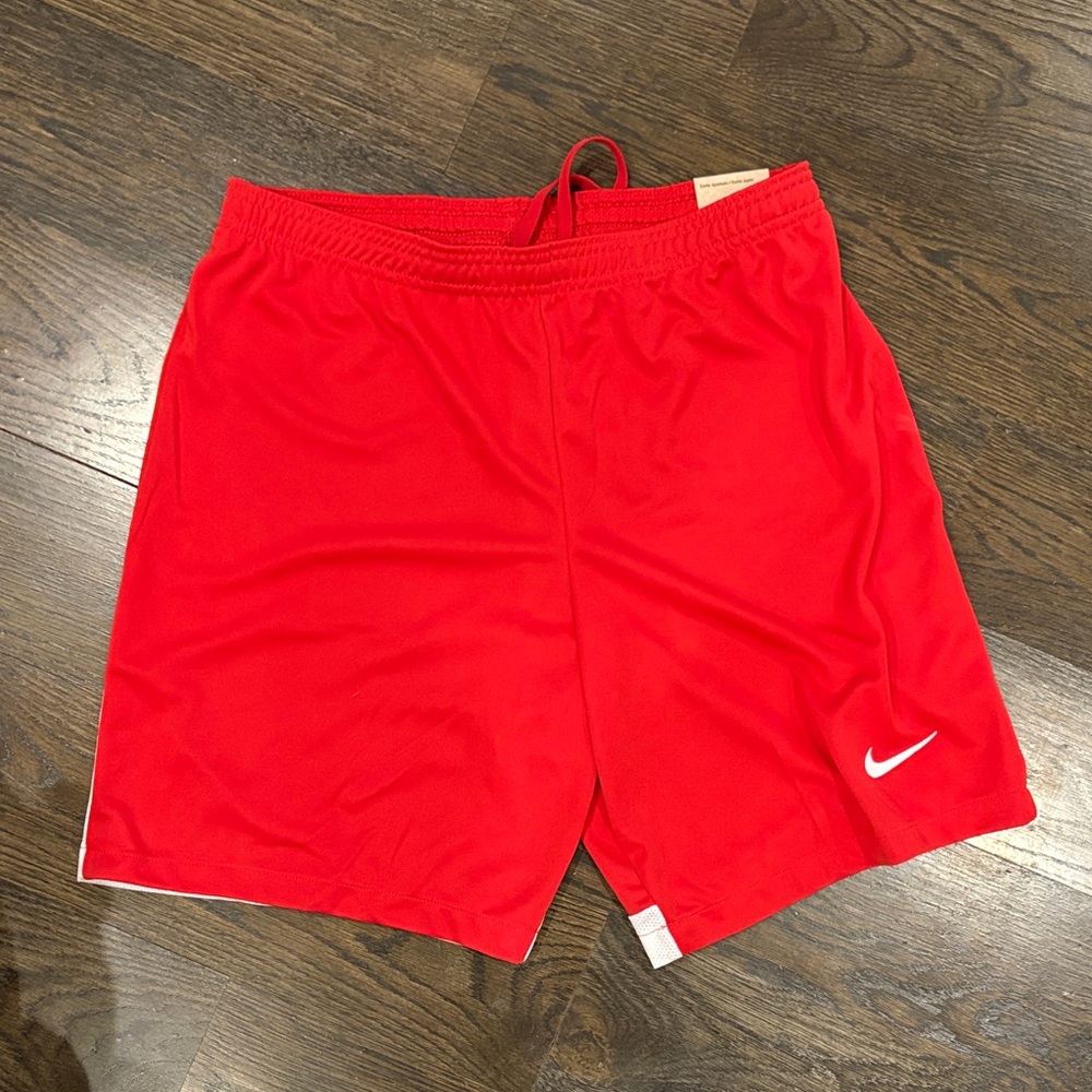 Nike Men’s Bright Red Athletic Shorts with White Swoosh